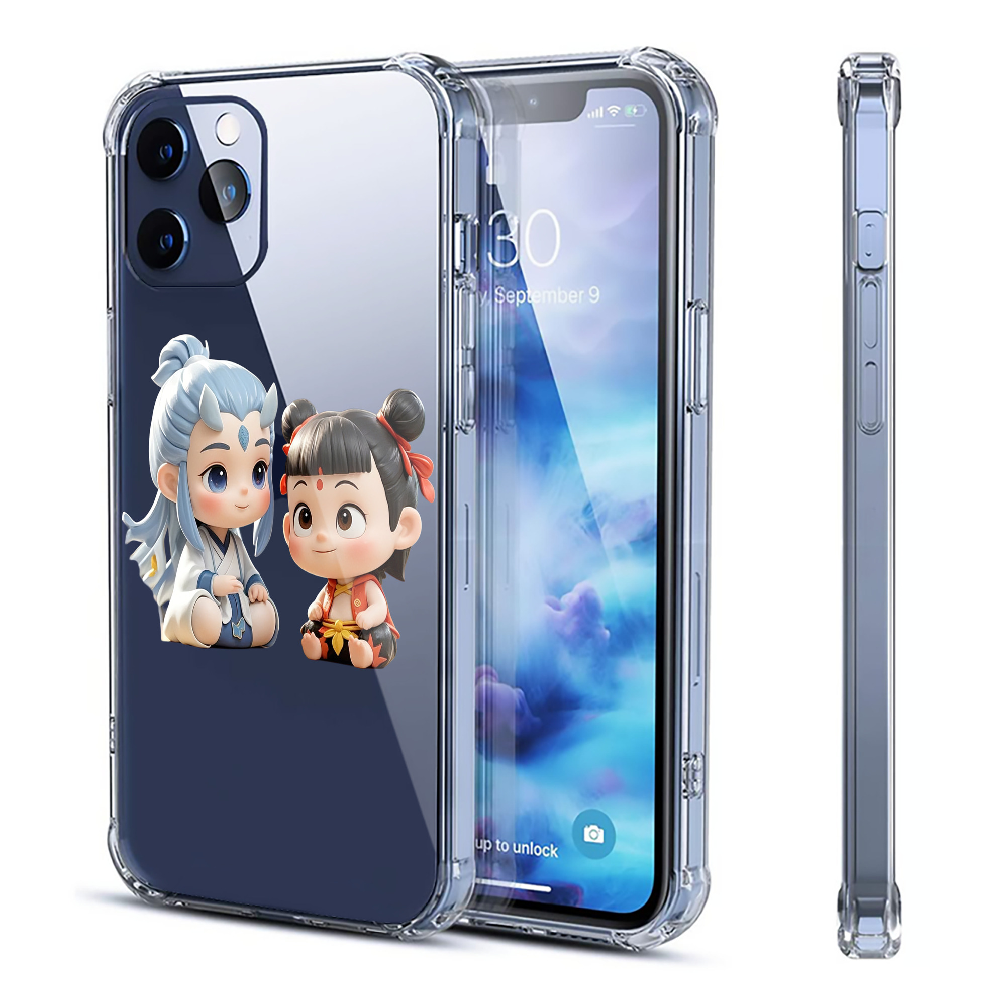 （画像用） Ne Zha 2 ナタ 魔童の大暴れ 【iPhone 12シリーズ対応】透明スマホケース（クリアソフトケース）